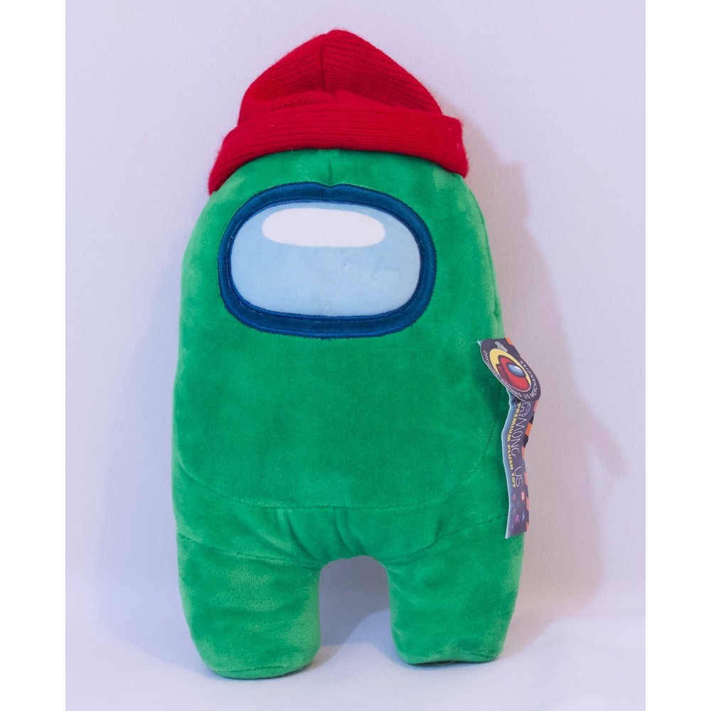Among‎ Us Green with Red Beanie Hat 12" Plush Stuffed Toy Toikido Official NWT